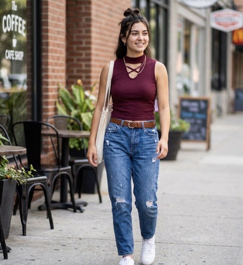 Crop Top Size L Juniors 11-13 Burgundy Chic Short Sleeve V-neck No Boundaries